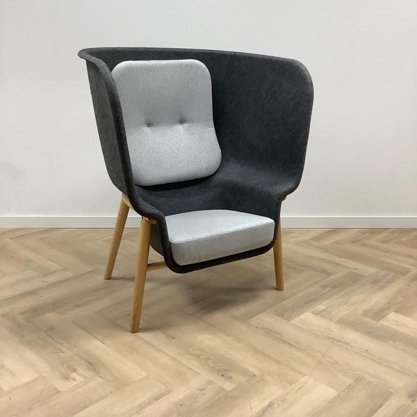 Design De Vorm Pod akoestische fauteuil, grijs - licht grijs, Huis en Inrichting, Stoelen, Grijs, Gebruikt, Eén