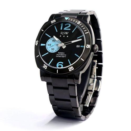 RSW - ROMEO Automatic Swiss Watch - RSWA154-BB-91 - Zonder, Handtassen en Accessoires, Horloges | Heren