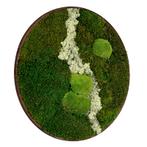 Mosschilderij Rond 60 cm Donker Eiken - Uppsala Latte, Verzenden, Nieuw