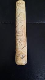 Japanse hertengewei gesneden tabakspijpkoffer - Gewei -, Antiek en Kunst