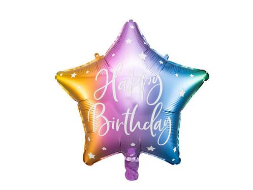 Helium Ballon Ster Happy Birthday Leeg 40cm, Hobby en Vrije tijd, Feestartikelen, Nieuw, Verzenden