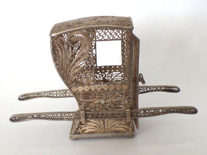 Koets (2) - .833 zilver - filigraan Draagstoel, Antiek en Kunst, Antiek | Zilver en Goud
