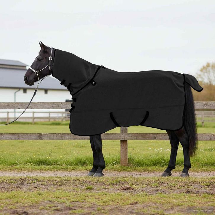 vidaXL Paardendeken Zwart Polyester, Dieren en Toebehoren, Paarden en Pony's | Overige Paardenspullen, Nieuw, Verzenden