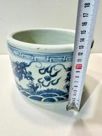 Jardinière - Porselein - Blauwe en Witte Plantbak, Antiek en Kunst