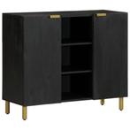 vidaXL Dressoir 90x33x75 cm bewerkt hout zwart, Huis en Inrichting, Verzenden, Nieuw