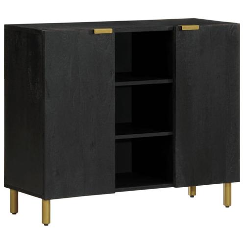 vidaXL Dressoir 90x33x75 cm bewerkt hout zwart, Huis en Inrichting, Woonaccessoires | Cd- en Dvd-rekken, Nieuw, Verzenden