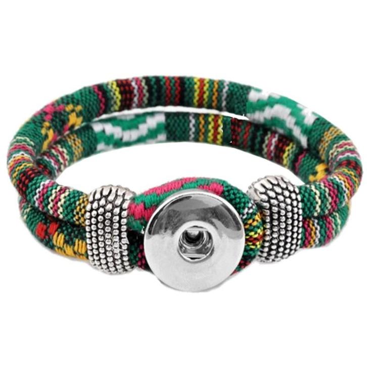 Fako Bijoux® - Armband Voor Click Buttons - Inka - Groen, Handtassen en Accessoires, Armbanden, Verzenden
