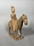 Oud Chinees, Tang-dynastie Terracotta ridder Mingqi - 32 cm