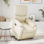 vidaXL Sta-op-stoel verstelbaar kunstleer crèmekleurig, Verzenden