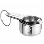 Maatkommen | RVS | 4 stuks | 30ml, 80ml, 120ml, 180ml |, Verzenden, Nieuw in verpakking