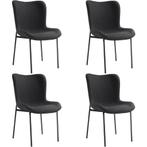 tectake Gestoffeerde stoel Tessa - Geweven stof zwart/zwart,, Verzenden, Nieuw