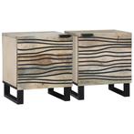 vidaXL Nachttafels 2 pcs Naturel 40 x 33,5 x 46 cm, Huis en Inrichting, Slaapkamer | Nachtkastjes, Verzenden, Nieuw