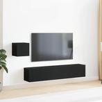 vidaXL TV Kast Set 4 pcs Zwart eiken 80 x 30 x 30 cm Bewerkt, Huis en Inrichting, Verzenden, Nieuw