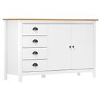 vidaXL Dressoir Hill 130x40x80 cm massief grenenhout wit, Huis en Inrichting, Verzenden, Nieuw