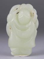 Chinese bordhanger - Hoho Brother - Witte Jade - Nefriet -, Antiek en Kunst