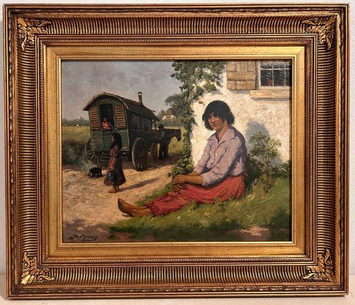 Jacob van Rossum (1881-1963) - Rustende zigeuners, Antiek en Kunst, Kunst | Schilderijen | Klassiek
