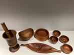 Bol (9) - Bois - Bols en bois et mortier, Antiek en Kunst