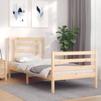 vidaXL Bedframe met hoofdbord massief hout, Huis en Inrichting, Slaapkamer | Bedden, Verzenden, Nieuw