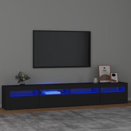 vidaXL Meuble TV avec lumières LED Noir 240x35x40 cm, Maison & Meubles, Armoires | Mobilier de télévision, Neuf, Envoi