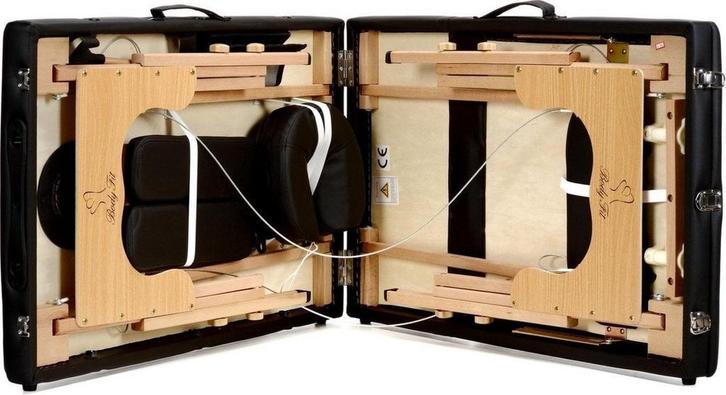 Houten massagetafel - 3 segmenten - verstelbaar - zwart E..., Sport en Fitness, Massageproducten, Nieuw, Ophalen of Verzenden