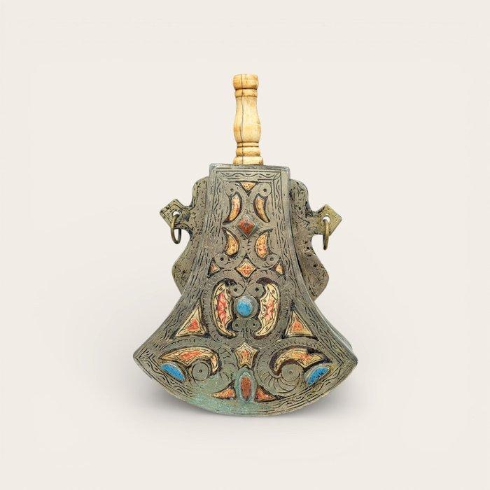 Flacon - Polvorera Otomana - Messing, Been, Antiek en Kunst, Kunst | Niet-Westerse kunst