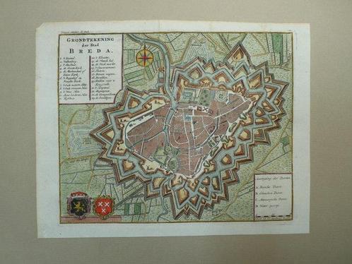 Pays-Bas - Breda; Isaac Tirion - Grondtekening der Stad, Boeken, Atlassen en Landkaarten