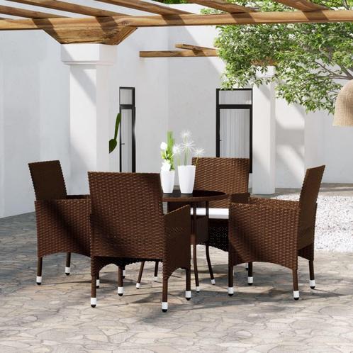 vidaXL Ensemble à manger de jardin 5pcs Résine tressée, Jardin & Terrasse, Ensembles de jardin, Neuf, Envoi