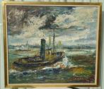 Jack Godderis (1916-1971) - Sleepboot in aktie, Antiek en Kunst, Kunst | Schilderijen | Klassiek