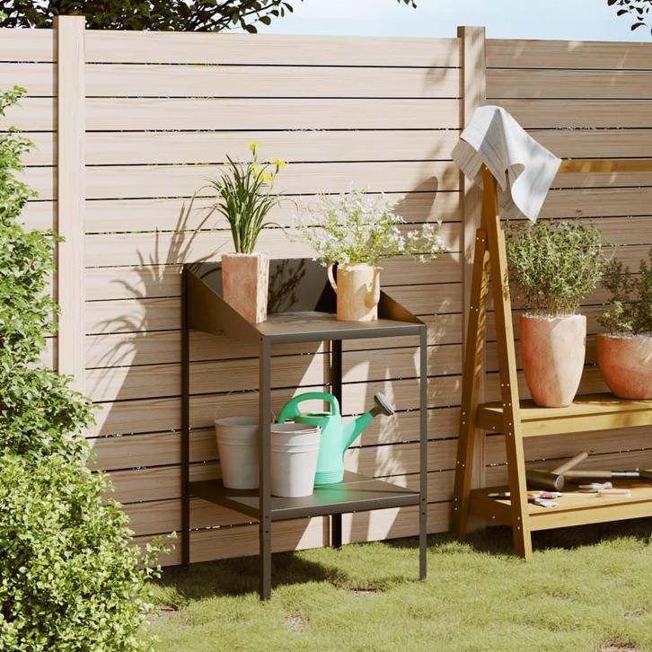 vidaXL Plantenstandaard 56,5x54,5x100 cm verzinkt staal, Tuin en Terras, Bloembakken en Plantenbakken, Nieuw, Verzenden