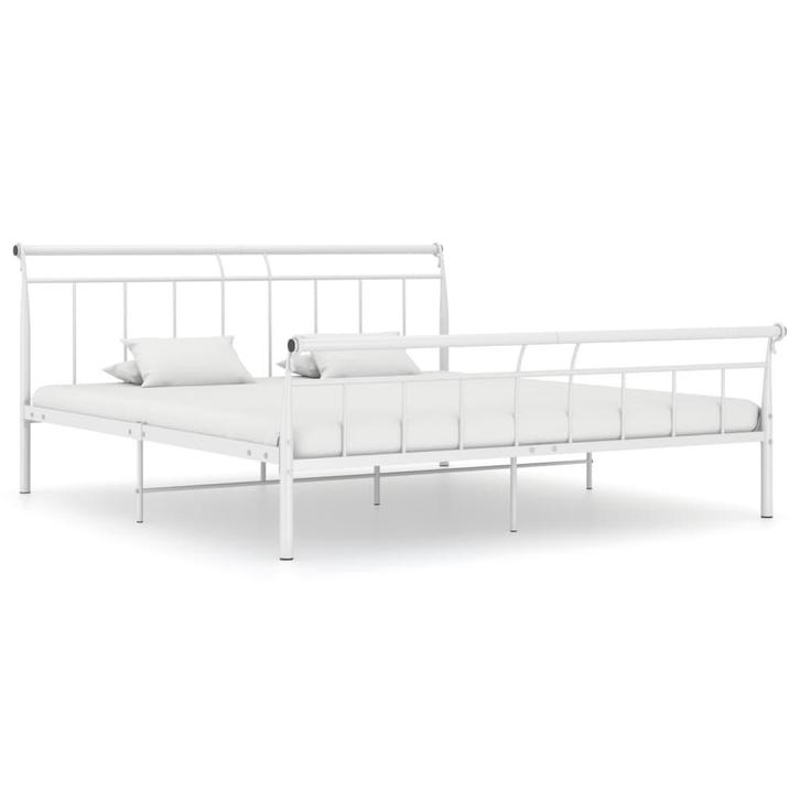 vidaXL Bedframe metaal wit 160x200 cm, Huis en Inrichting, Slaapkamer | Bedden, Nieuw, Verzenden