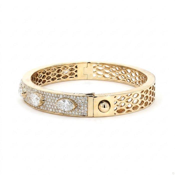 Bracelet - 14 carats Or jaune - 5.00ct. tw. Diamant, Handtassen en Accessoires, Antieke sieraden
