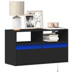 vidaXL Tv-wandmeubel met LED-verlichting 80x31x45 cm zwart, Huis en Inrichting, Verzenden, Nieuw