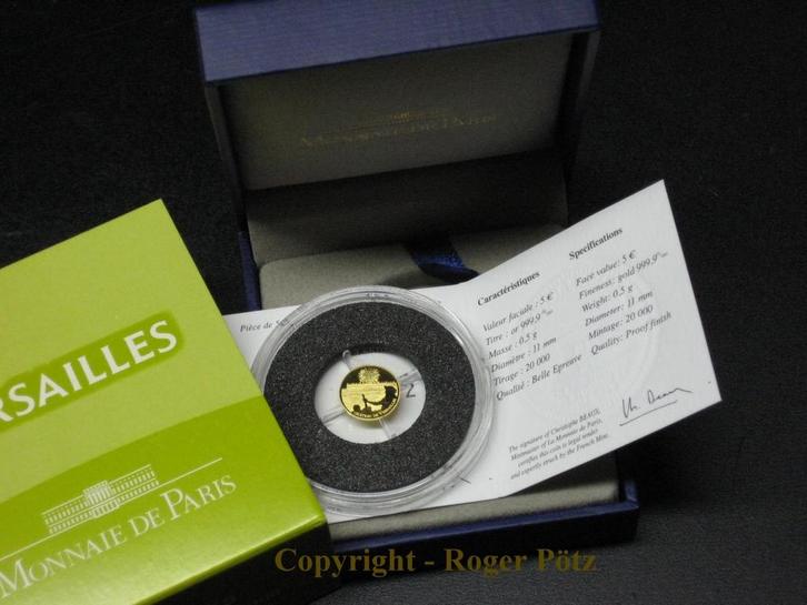 Frankreich 5 Euro 2011 Unesco goud Pp Schloß Versailles gou, Postzegels en Munten, Munten | Europa | Euromunten, België, Verzenden