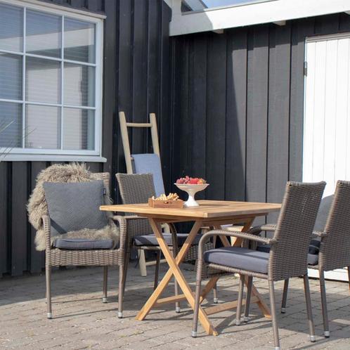 Teakhouten tuintafel 120 x 80 cm | Inklapbaar, Tuin en Terras, Tuintafels, Nieuw, Hout, Rechthoekig, Verzenden