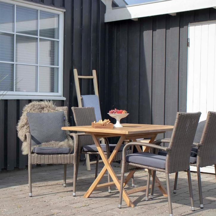 Teakhouten tuintafel 120 x 80 cm | Inklapbaar, Tuin en Terras, Tuintafels, Nieuw, Hout, Rechthoekig, Verzenden