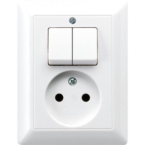Jung AS500 Alpin White Combination Series Switch And Socket, Bricolage & Construction, Électricité & Câbles, Envoi