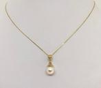Ketting met hanger Akoya ronde parel - geel goud 18K -