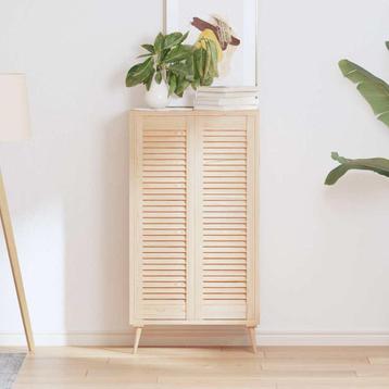 vidaXL Kastdeuren met lamellen 2 st 99x29,5 cm massief, Doe-het-zelf en Bouw, Verzenden, Nieuw