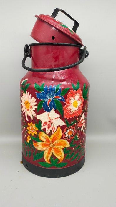 Pot à lait - Bemalte Milchkanne – Bauernmalerei mit floralem, Antiquités & Art, Antiquités | Autres Antiquités