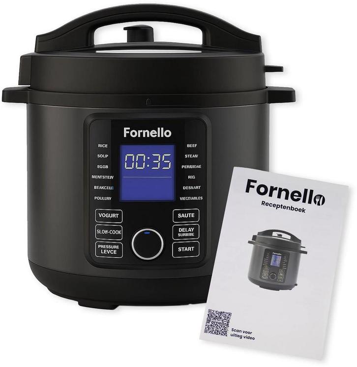 Fornello Multicooker 6L - Slowcooker met Timer &amp;, Huis en Inrichting, Woonaccessoires | Klokken, Zo goed als nieuw, Verzenden