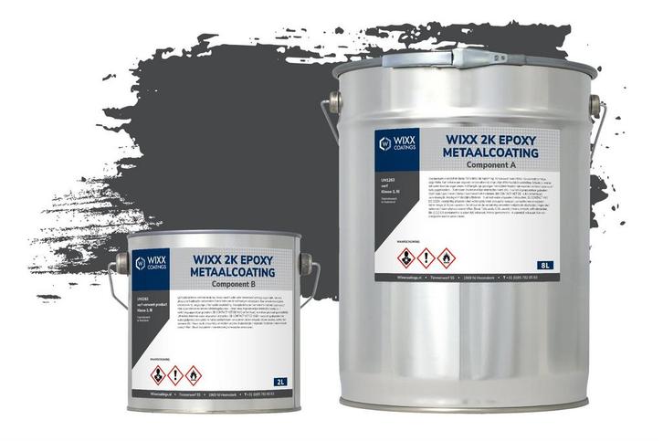 Wixx 2K Epoxy Metaalcoating RAL 7021 | Zwartgrijs 5L, Doe-het-zelf en Bouw, Verf, Beits en Lak, Nieuw, Verzenden