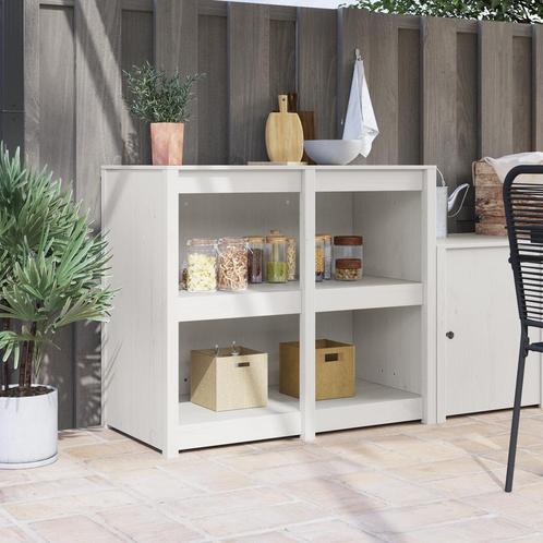 vidaXL Buitenkeuken Kast Wit 106x55x92 cm Massief Hout, Huis en Inrichting, Kasten | Overige, Nieuw, Verzenden