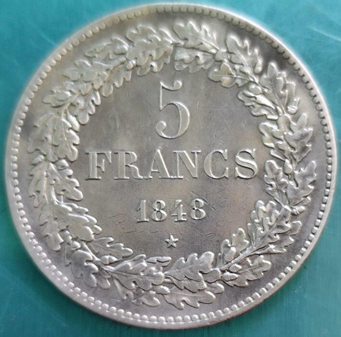 België. Leopold I. 5 Francs 1848 (Zonder Minimumprijs), Postzegels en Munten, Munten | Nederland