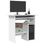 vidaXL Bureau 80x45x74 cm bewerkt hout wit, Huis en Inrichting, Bureaus, Verzenden, Nieuw