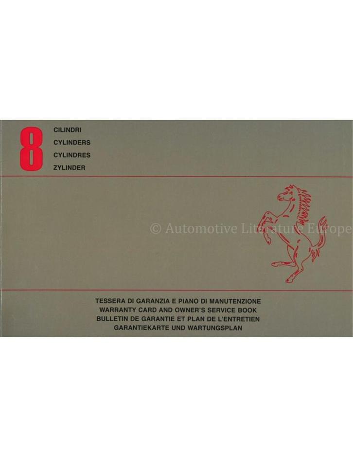 1986 FERRARI 328 GTB GTS Mondial 3.2 GARANTIE & SERVICEBOE.., Auto diversen, Handleidingen en Instructieboekjes, Ophalen of Verzenden