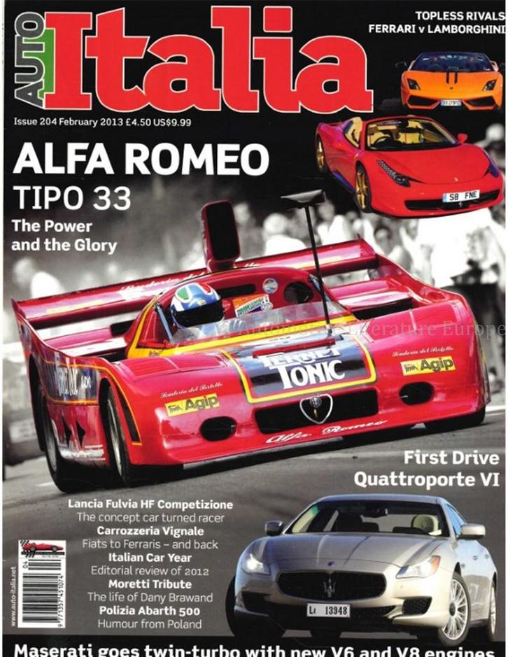 2013 AUTO ITALIA MAGAZINE 204 ENGELS, Boeken, Auto's | Folders en Tijdschriften