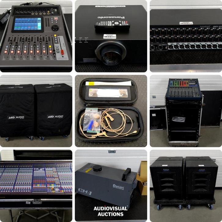 Licht, Geluid en Rigging veiling sluit op Ma 23/02 vanaf 19u, Muziek en Instrumenten, Versterkers | Keyboard, Monitor en PA, P.A.