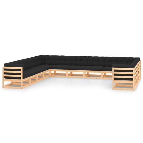 vidaXL 13-delige Loungeset met antracietkleurige kussens, Tuin en Terras, Tuinsets en Loungesets, Loungeset, Nieuw, Verzenden
