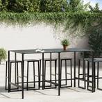 vidaXL Bartafel 200x100x110 cm gepoedercoat staal zwart, Tuin en Terras, Tuintafels, Verzenden, Nieuw