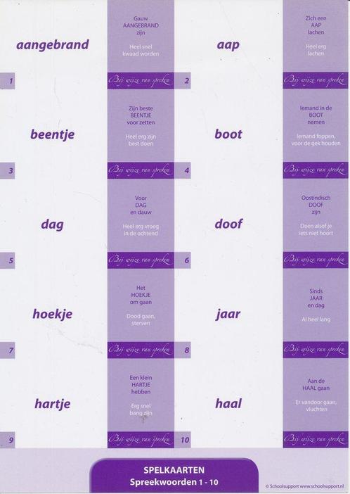 Spelkaarten Spreekwoorden, Boeken, Schoolboeken, Verzenden